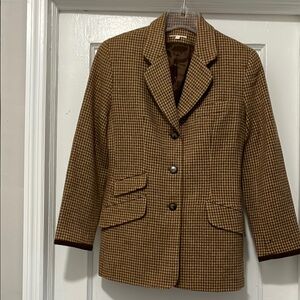 Brown Houndstooth Women's Blazer
